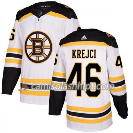 Camisola Boston Bruins David Krejci 46 Adidas 2017-2018 Branco Authentic - Mulher